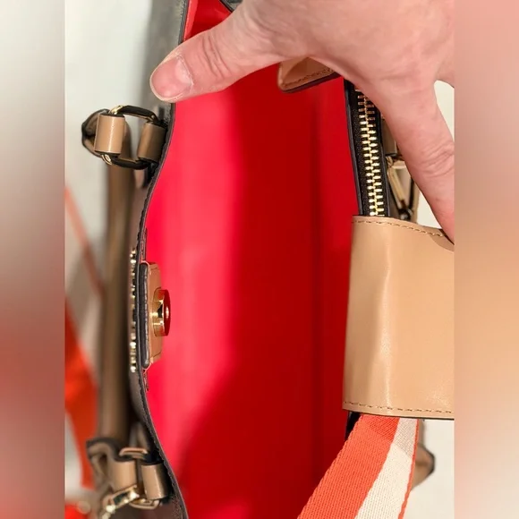 Guess Brown Monogram Mini Satchel Crossbody - Picture 4 of 15